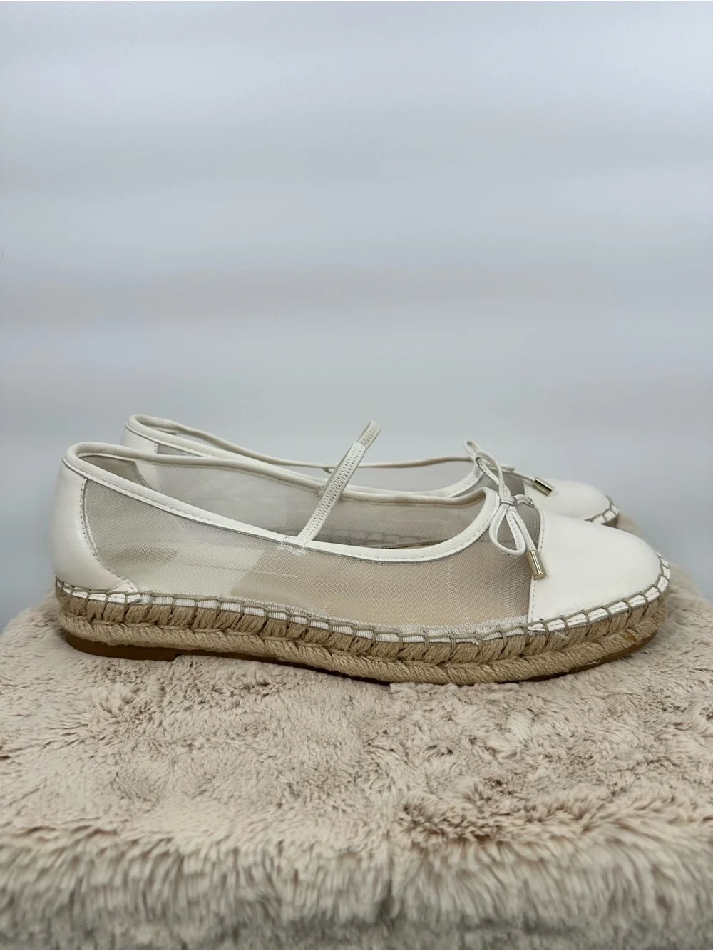 DOLCE VITA Cambre Ballet Flats White Mesh Classic Espadrille